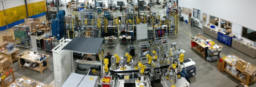 Automated industrial production facility